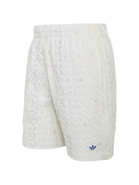 floral-print seersucker track shorts by ADIDAS