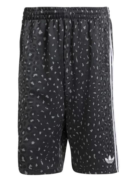 leopard-print striped track shorts by ADIDAS