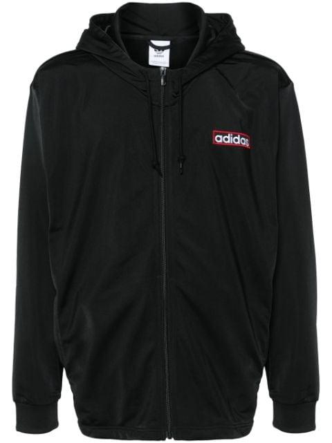logo-embroidered zipped hoodie by ADIDAS