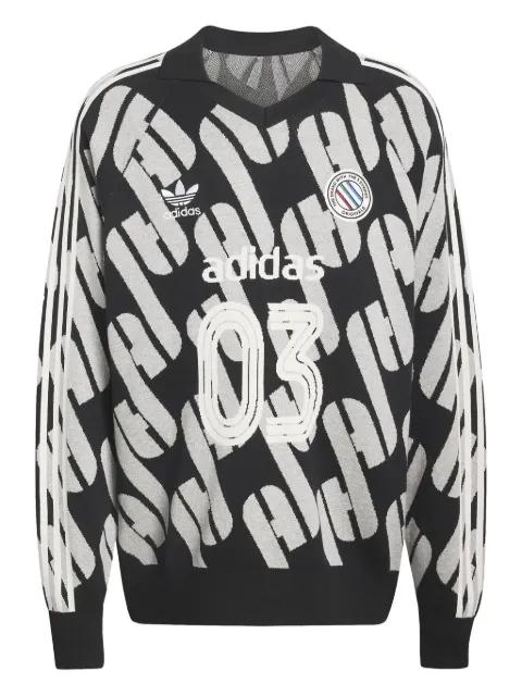 logo-intarsia long-sleeve sweater by ADIDAS