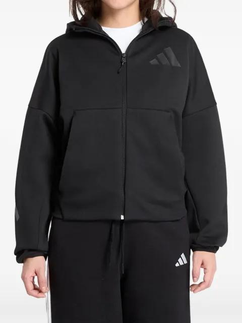 logo-print zip-up hoodie by ADIDAS