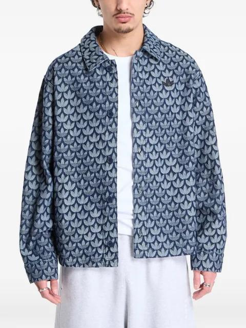 monogram buttoned-up denim cotton shirt by ADIDAS
