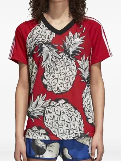 pineapple-print V-neck T-shirt by ADIDAS