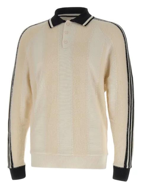 polo-neck stripe-detail sweater by ADIDAS