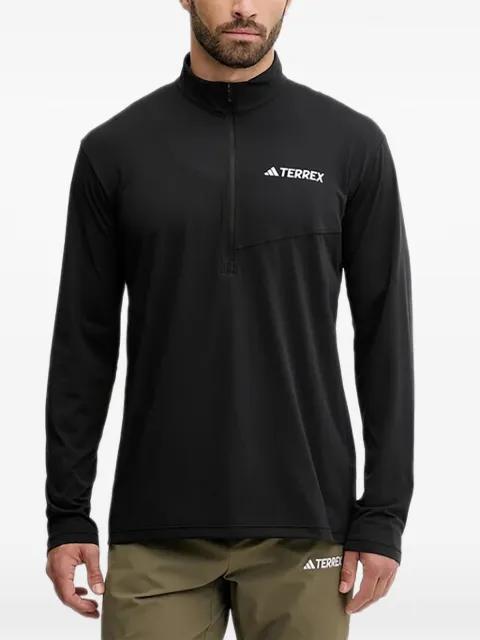 quarter-zip T-shirt by ADIDAS