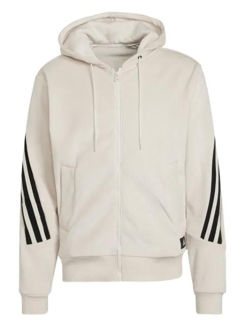 ribbed-paneled zip-up hoodie by ADIDAS