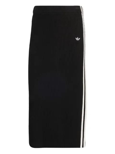 ribbed striped midi straight skirt by ADIDAS