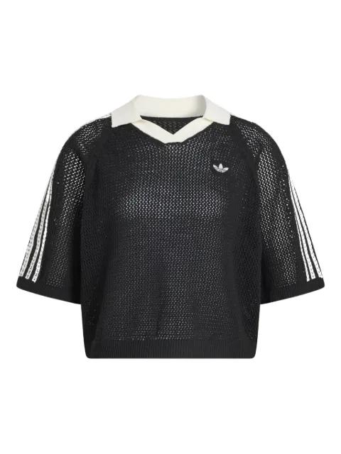 striped V-neck polo shirt by ADIDAS