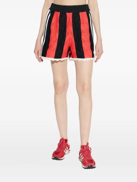 striped lace trim shorts by ADIDAS