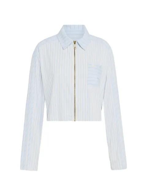 striped zip-up shirt by ADIDAS
