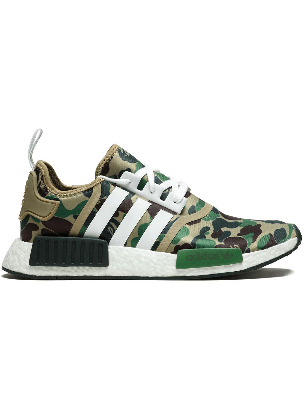 x BAPE NMD_R1 "Green Camo" sneakers by ADIDAS