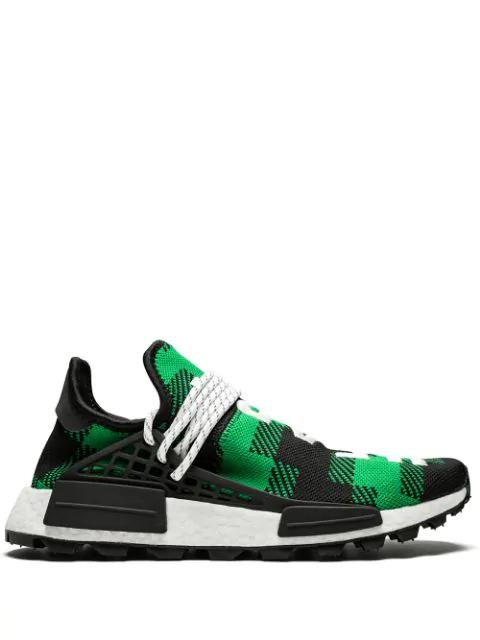x Billionaires Boys Club x Pharrell Williams NMD Hu "Plaid Pack/Green" sneakers by ADIDAS