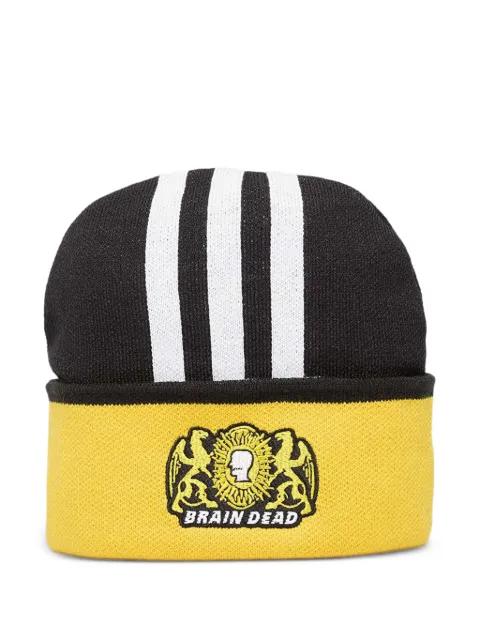 x Brain Dead striped beanie hat by ADIDAS