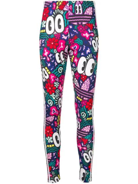 x Hattie Stewart 3-stripes printed leggings by ADIDAS