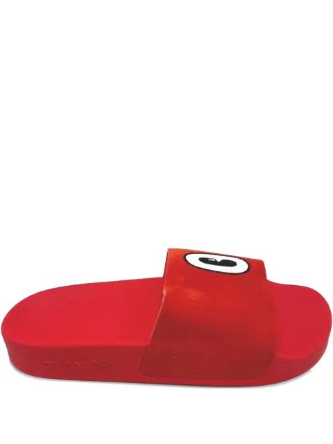x Hattie Stewart Adilette "Red/White/Core Black" slides by ADIDAS