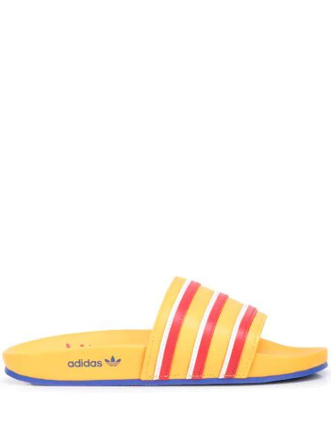 x McDonalds stripe pattern slides by ADIDAS