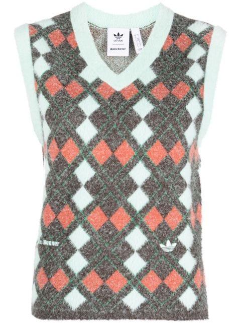 x Wales Bonner argyle knitted vest by ADIDAS