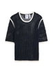 x Wales Bonner open-knit contrast-trim T-shirt by ADIDAS x Wales Bonner open-knit contrast-trim T-shirt by ADIDAS