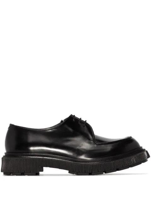Black Type 124 Leather Derby Shoes by ADIEU PARIS