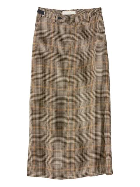 Troy checked belted midi skirt by ADNYM