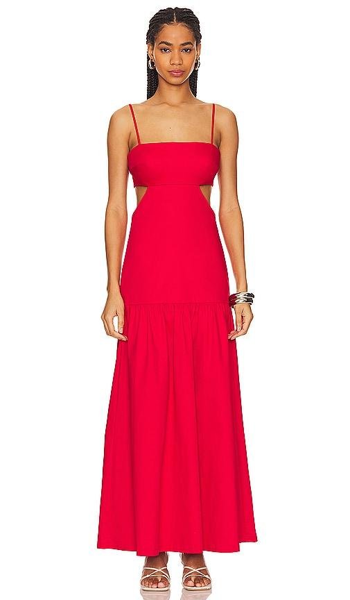 ADRIANA DEGREAS Cut Out Maxi Dress in Red by ADRIANA DEGREAS