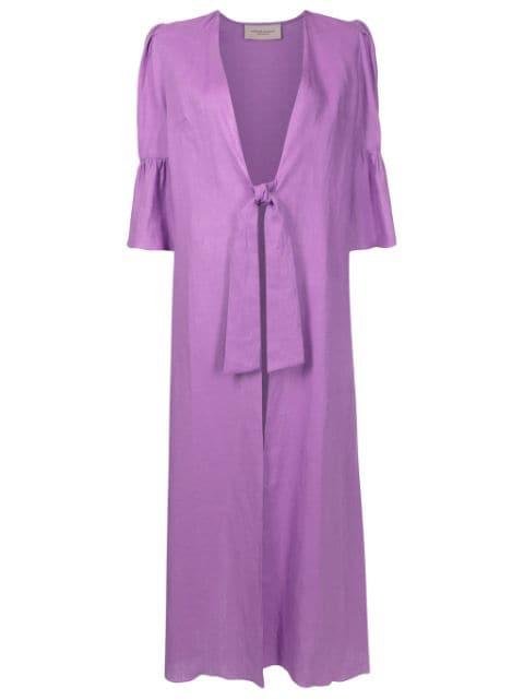 Orquidea Vintage linen maxi robe by ADRIANA DEGREAS