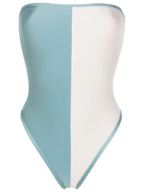 colour-block strapless one-piece by ADRIANA DEGREAS