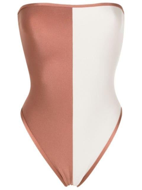 colour-block strapless one-piece by ADRIANA DEGREAS