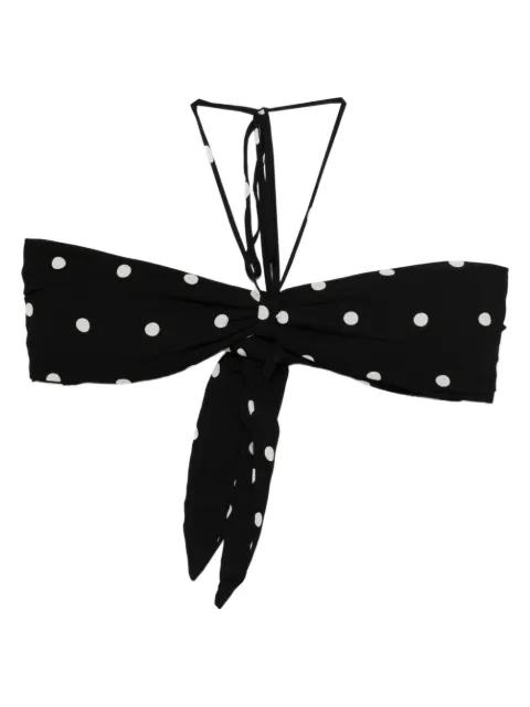 polka-dot tie-fastening bikini top by ADRIANA DEGREAS
