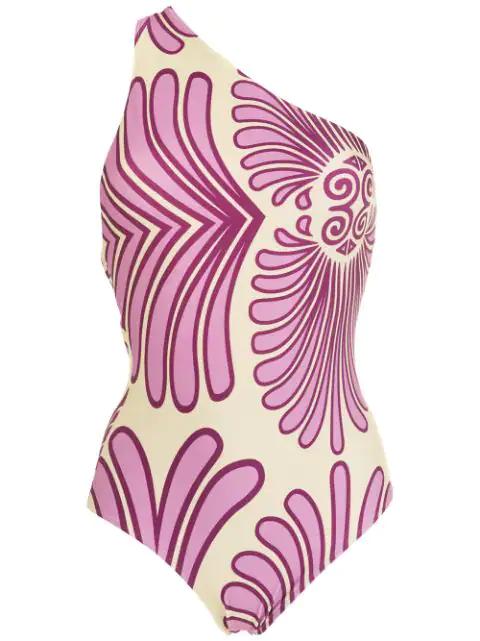 printed one-shoulder swimsuit by ADRIANA DEGREAS