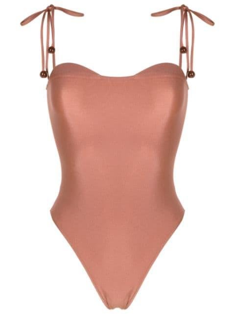 sweetheart-neck tied one-piece by ADRIANA DEGREAS