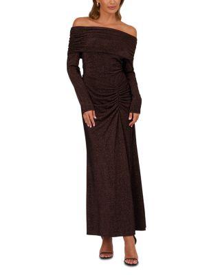 Metallic Knit Ruched Dress by ADRIANNA BY ADRIANNA PAPELL