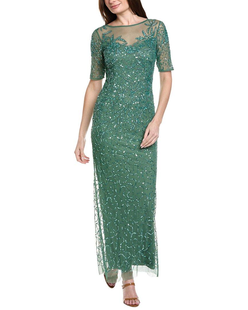 Adrianna Papell Beaded Mesh Column Dress by ADRIANNA PAPELL