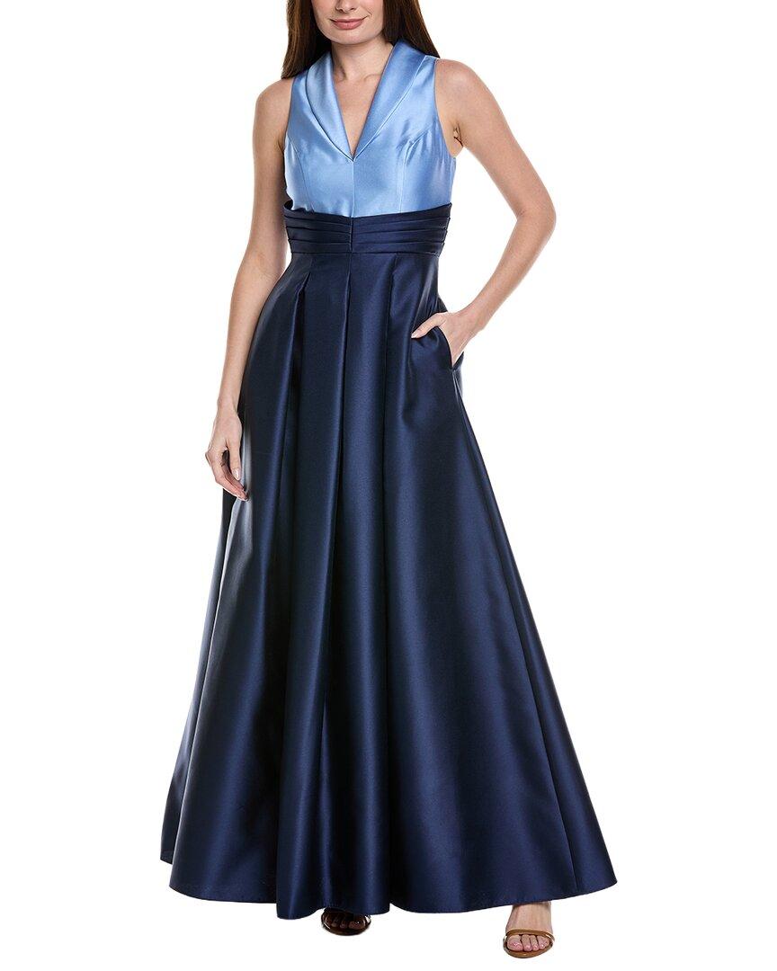 Adrianna Papell Colorblocked Tuxedo Mikado Gown by ADRIANNA PAPELL