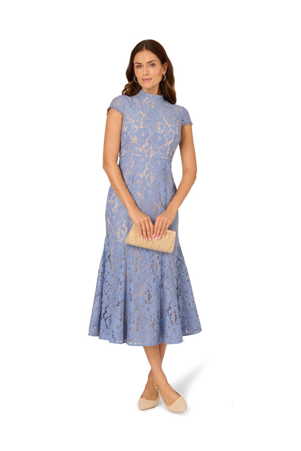 Ankle Length Lace Dress by ADRIANNA PAPELL