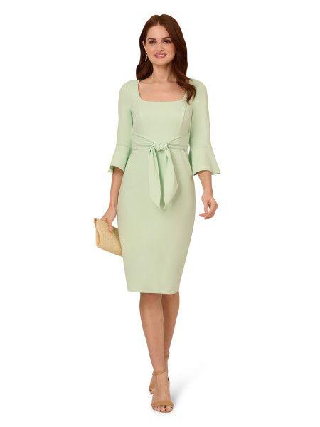 Bell Sleeve Tie Front Dress by ADRIANNA PAPELL