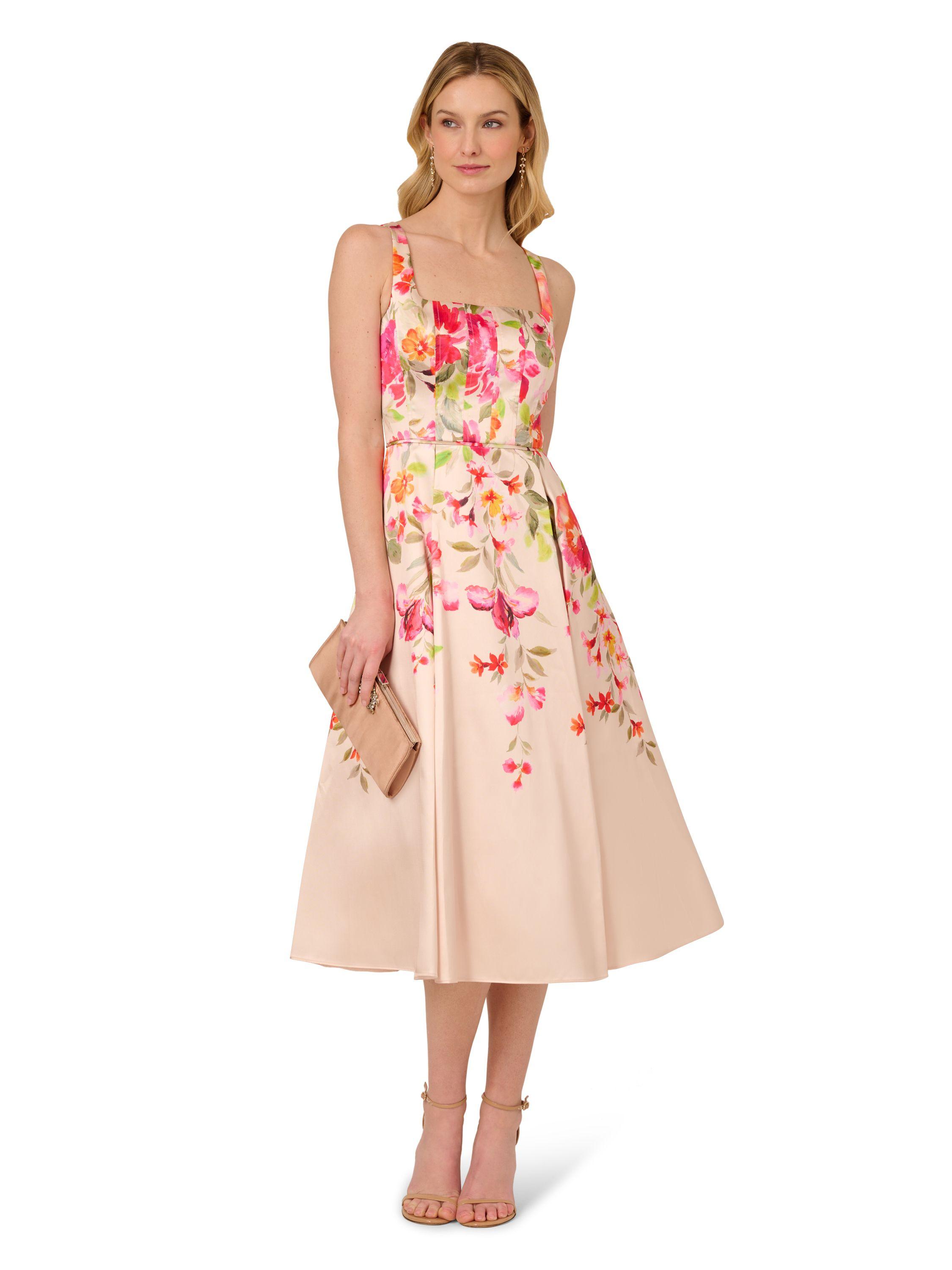 Border Mikado Midi Dress by ADRIANNA PAPELL