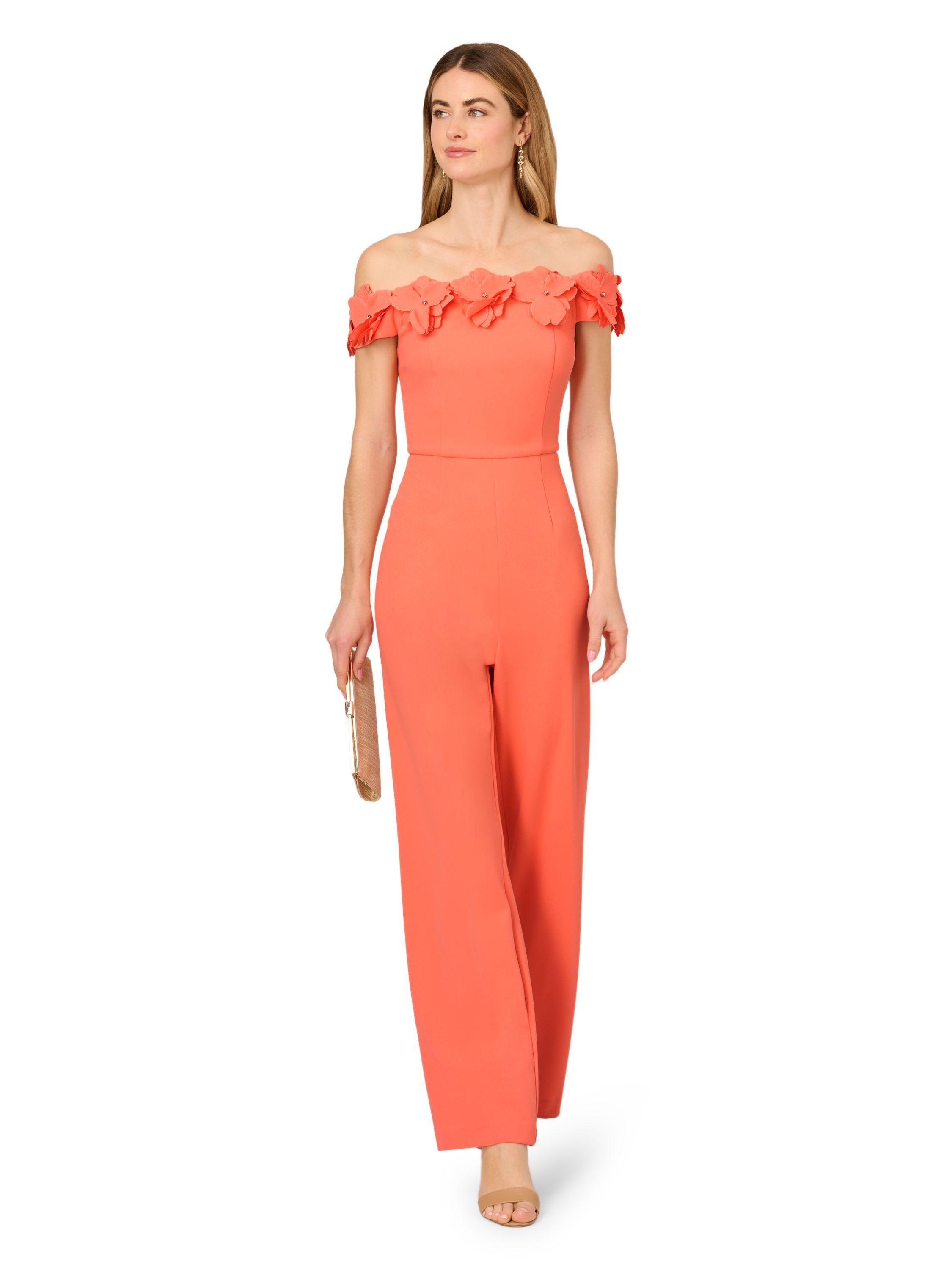 Crepe Rosette Jumpsuit by ADRIANNA PAPELL