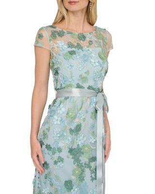 Embroidered Belted Gown by ADRIANNA PAPELL