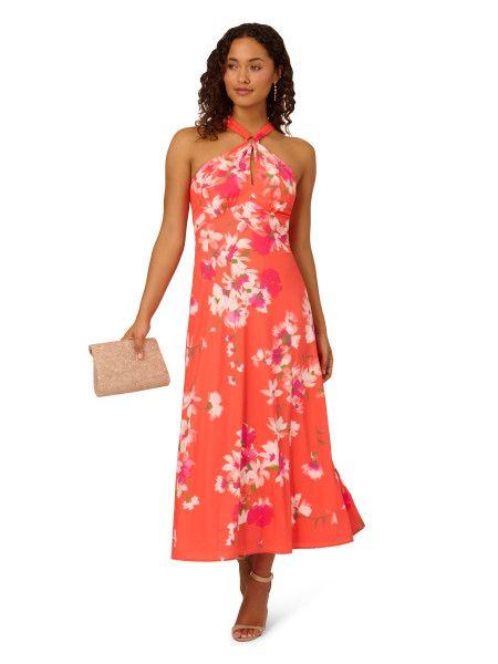 Empire Halter Chiffon Dress by ADRIANNA PAPELL