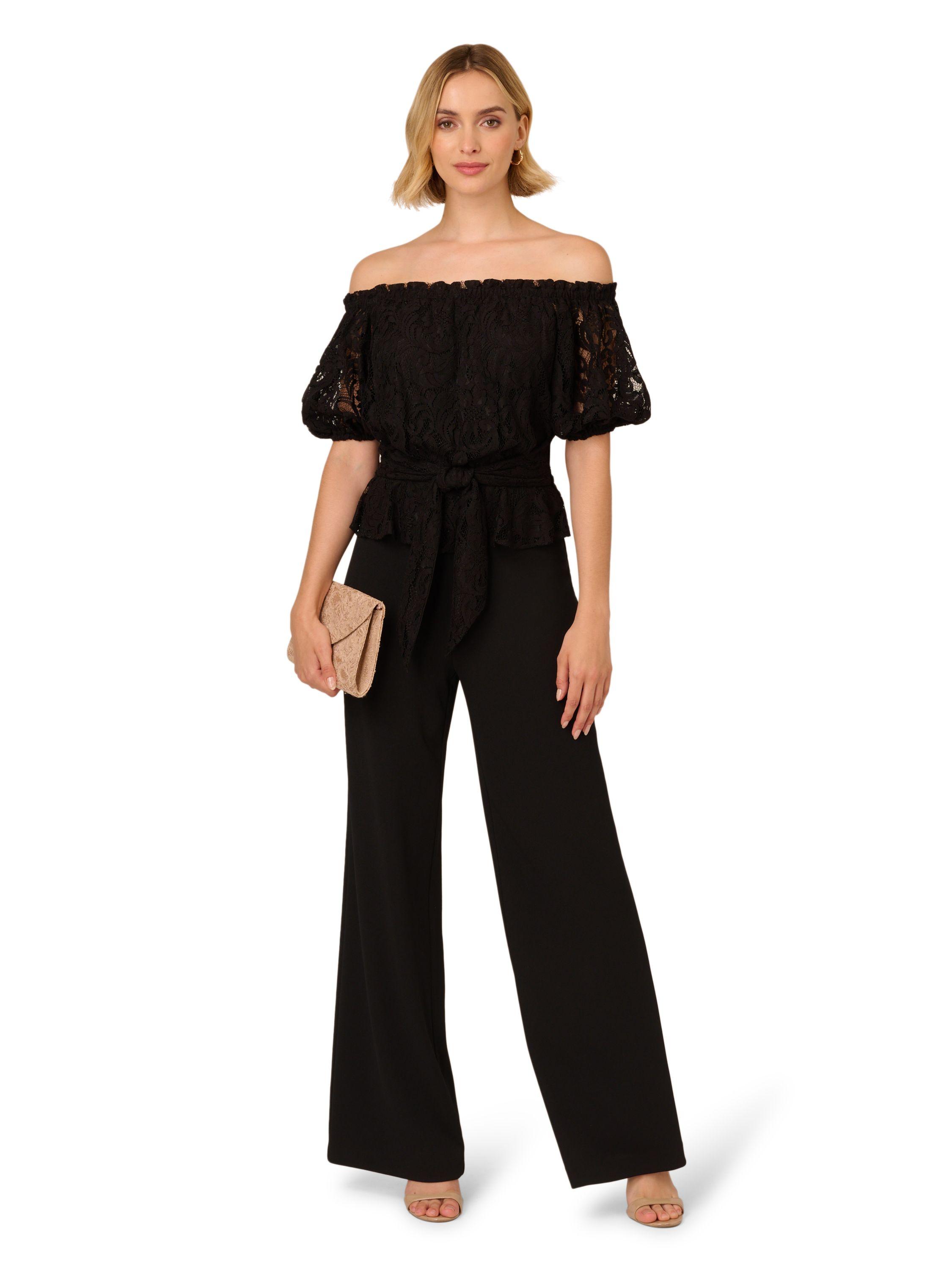 Lace And Crepe Jumpsuit by ADRIANNA PAPELL