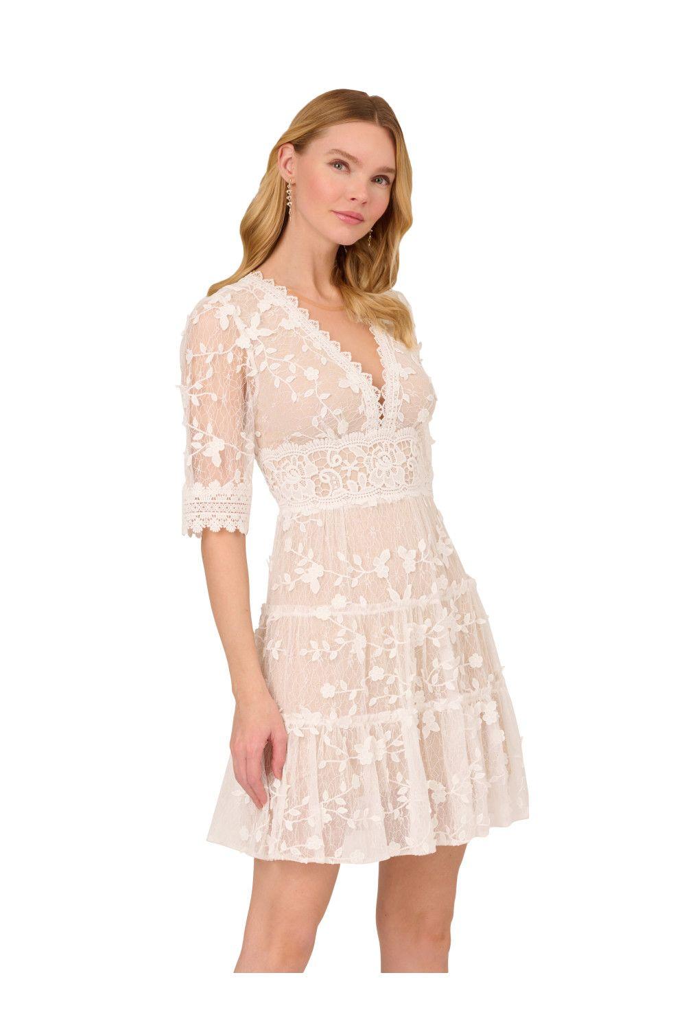 Lace Embroidery Dress by ADRIANNA PAPELL
