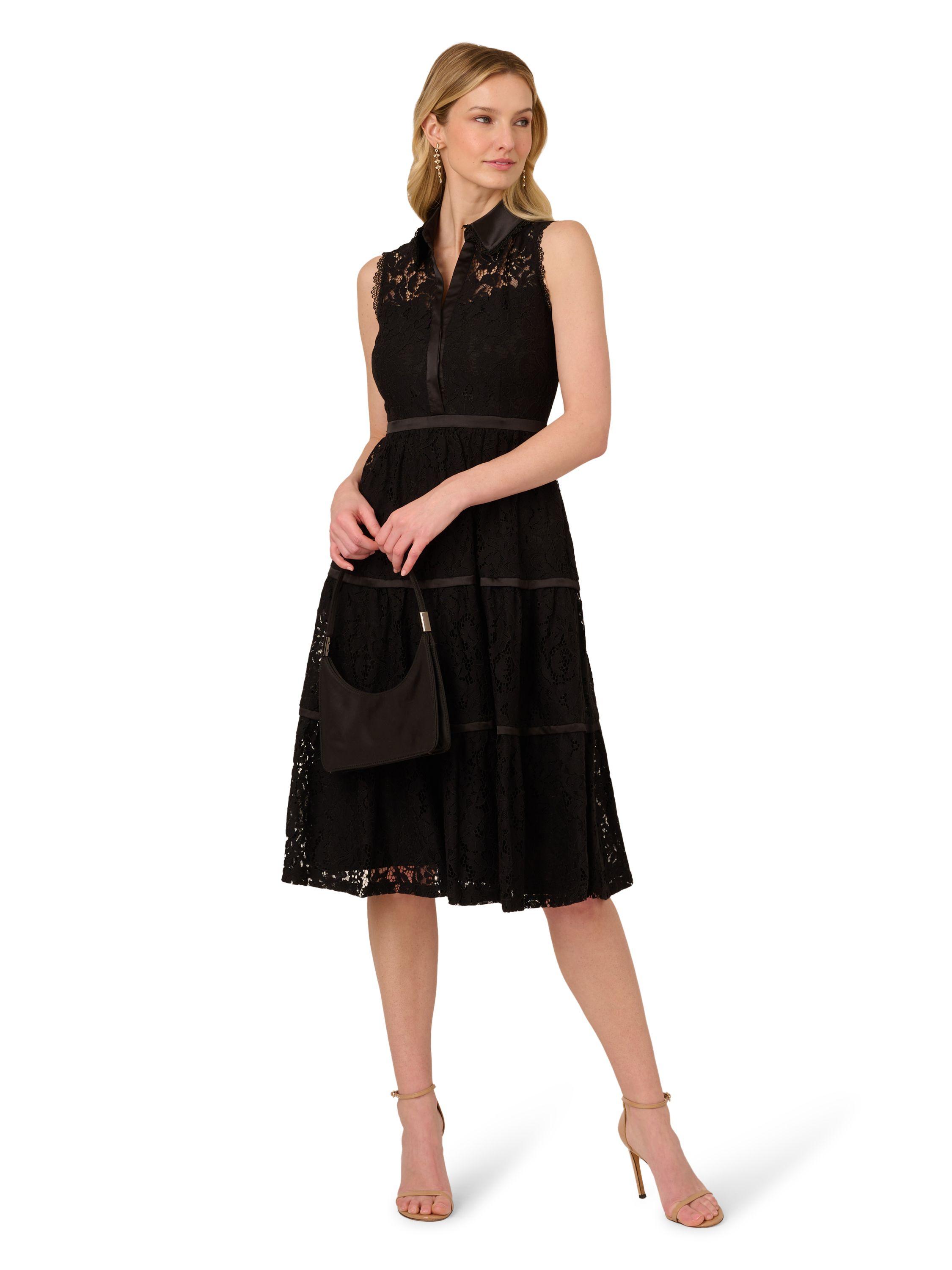 Lace Midi Shirt Dress by ADRIANNA PAPELL