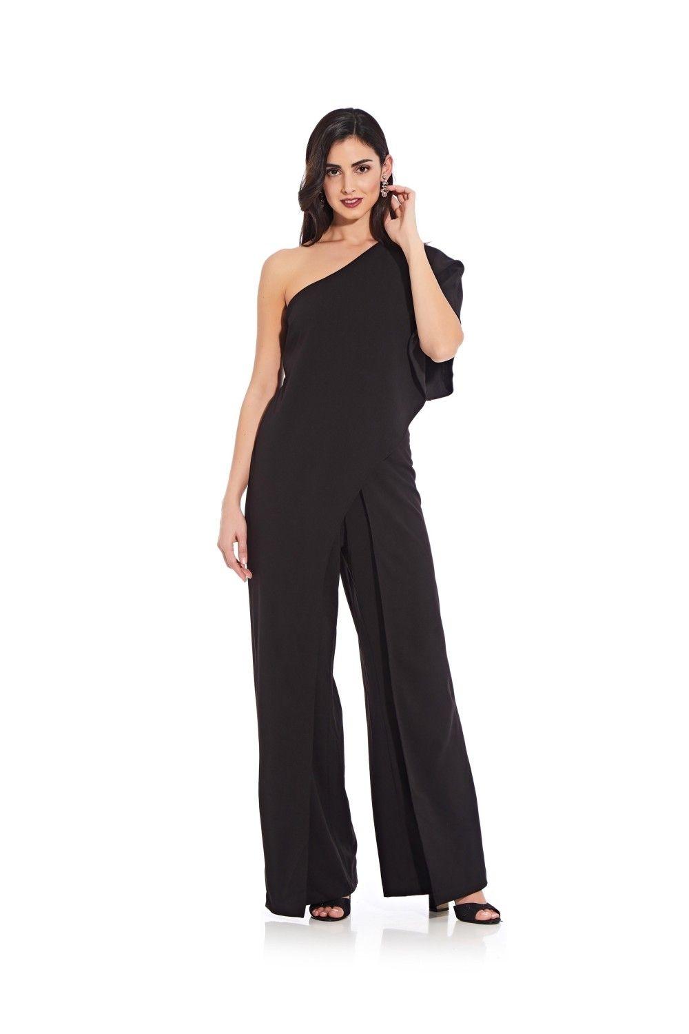 One Shoulder Jumpsuit by ADRIANNA PAPELL