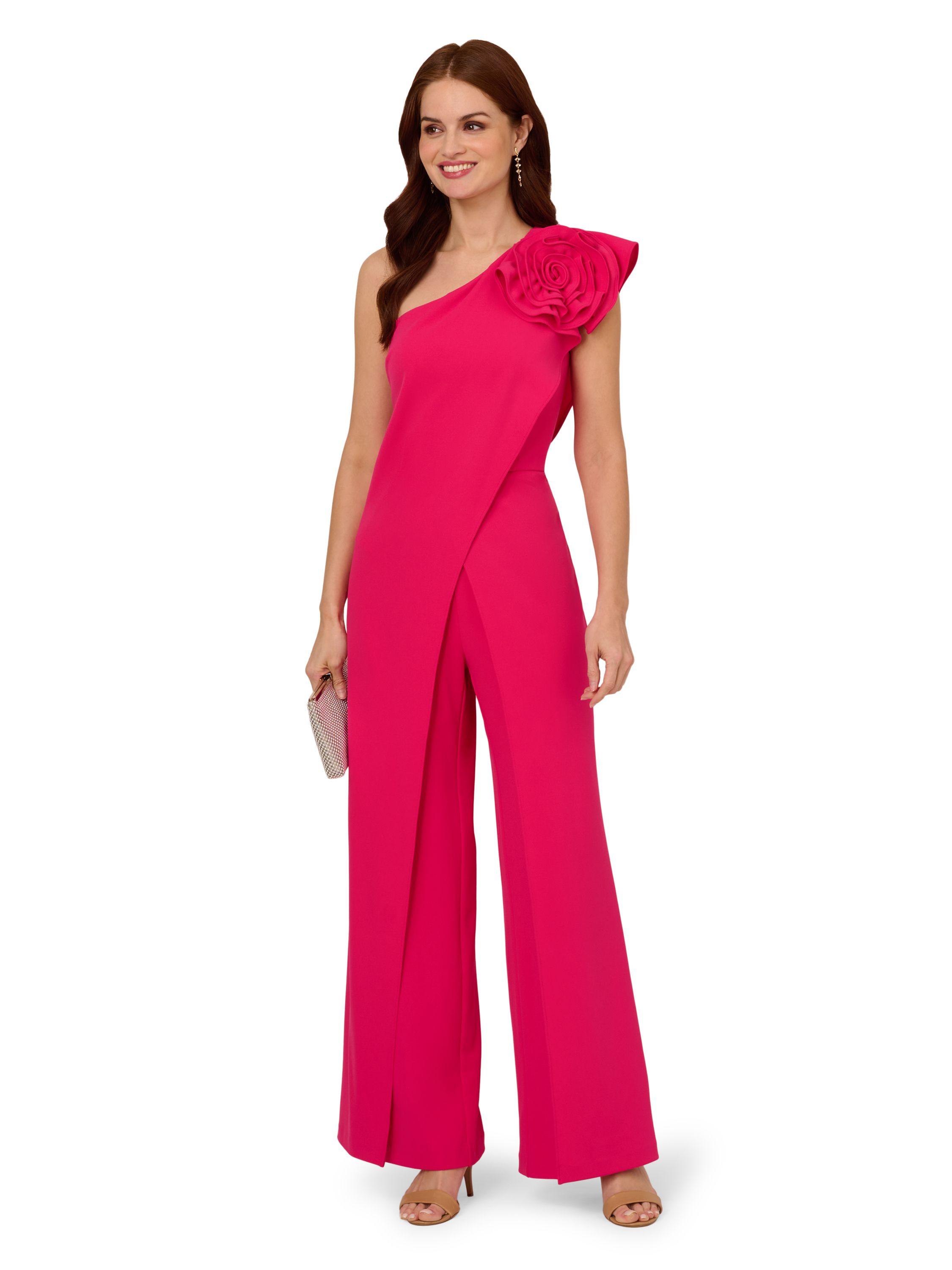 One Shoulder Rosette Jumpsuit by ADRIANNA PAPELL