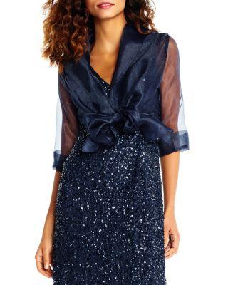 Organza Tie Front Wrap Jacket by ADRIANNA PAPELL