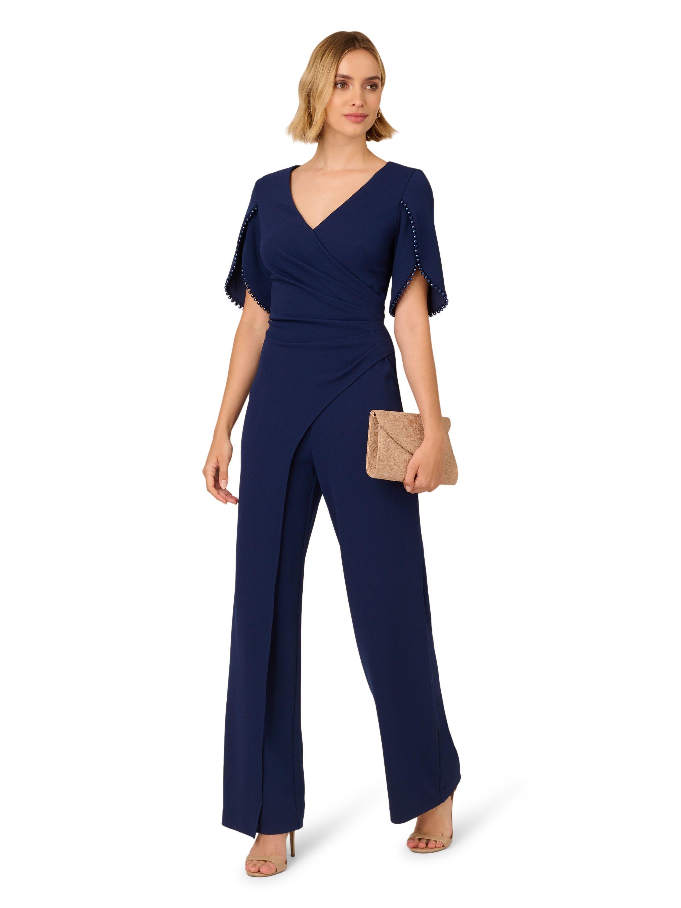 Pearl Knit Crepe Jumpsuit by ADRIANNA PAPELL