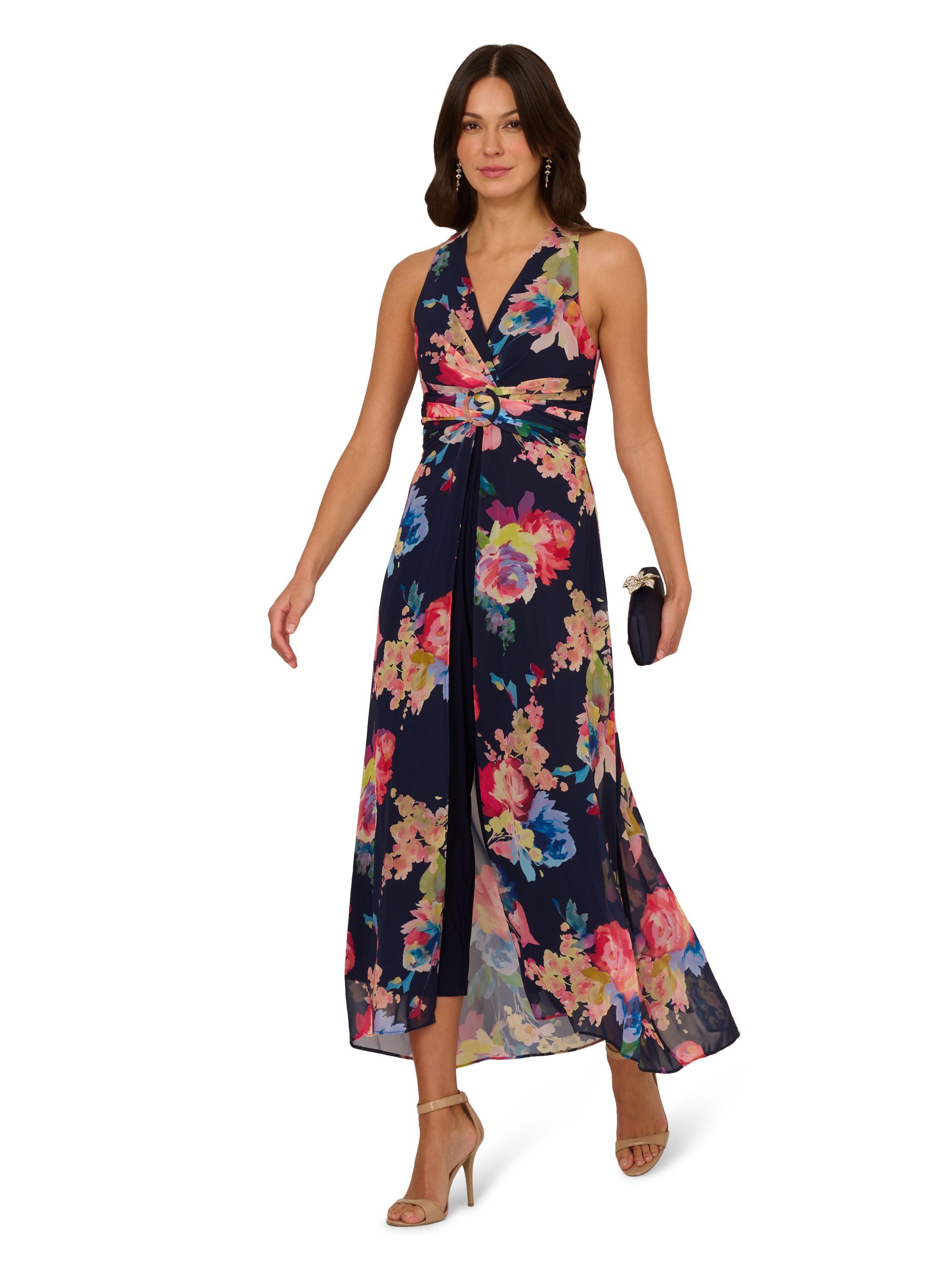 Printed Chiffon Jumpsuit by ADRIANNA PAPELL