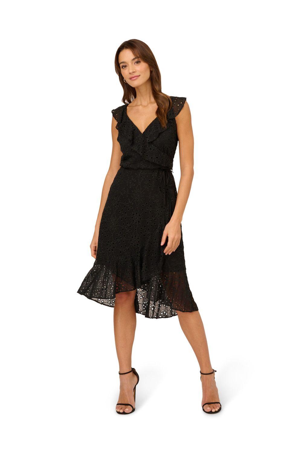Ruffle Midi Dress by ADRIANNA PAPELL