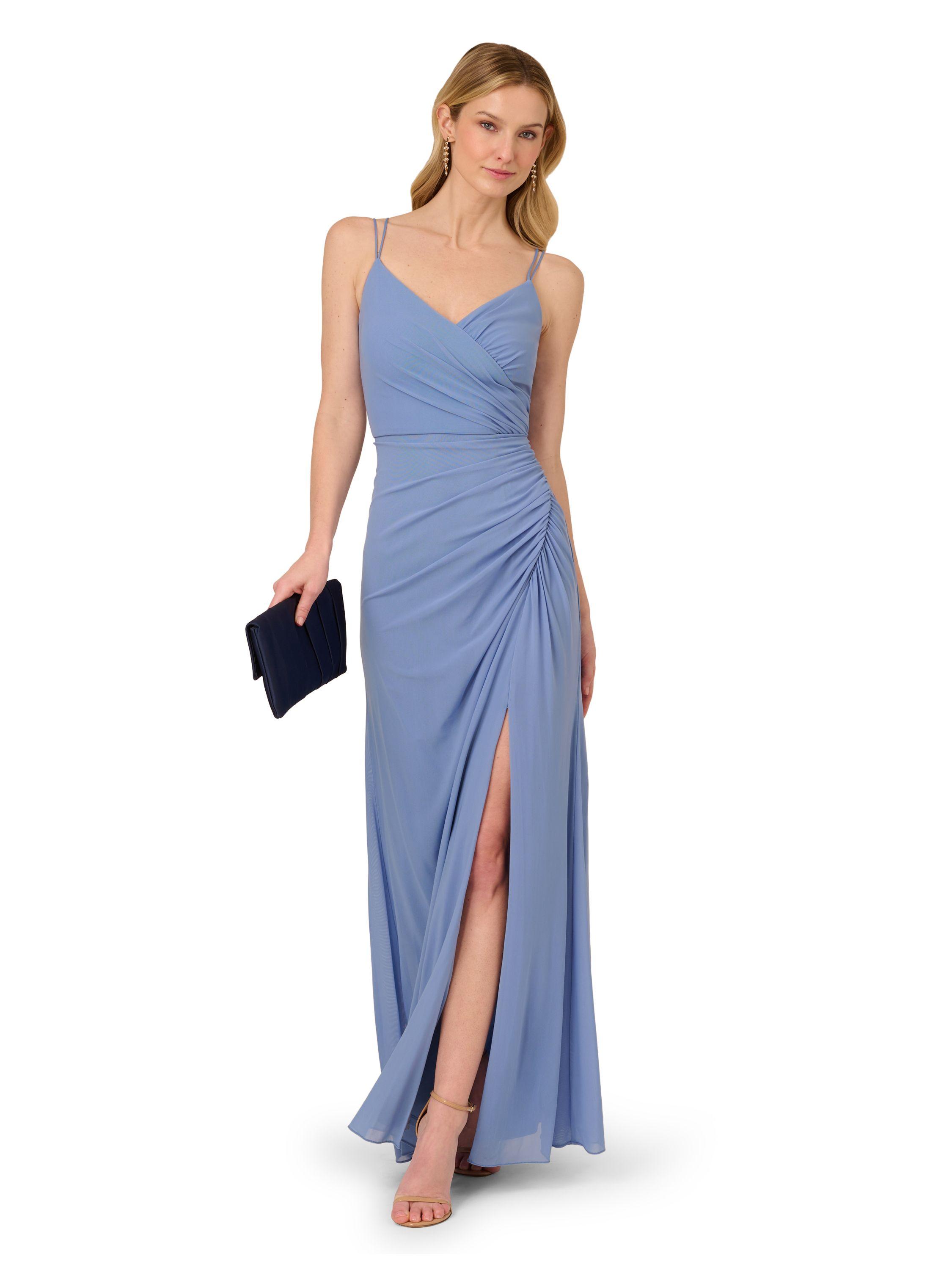 Stretch Mesh Draped Gown by ADRIANNA PAPELL